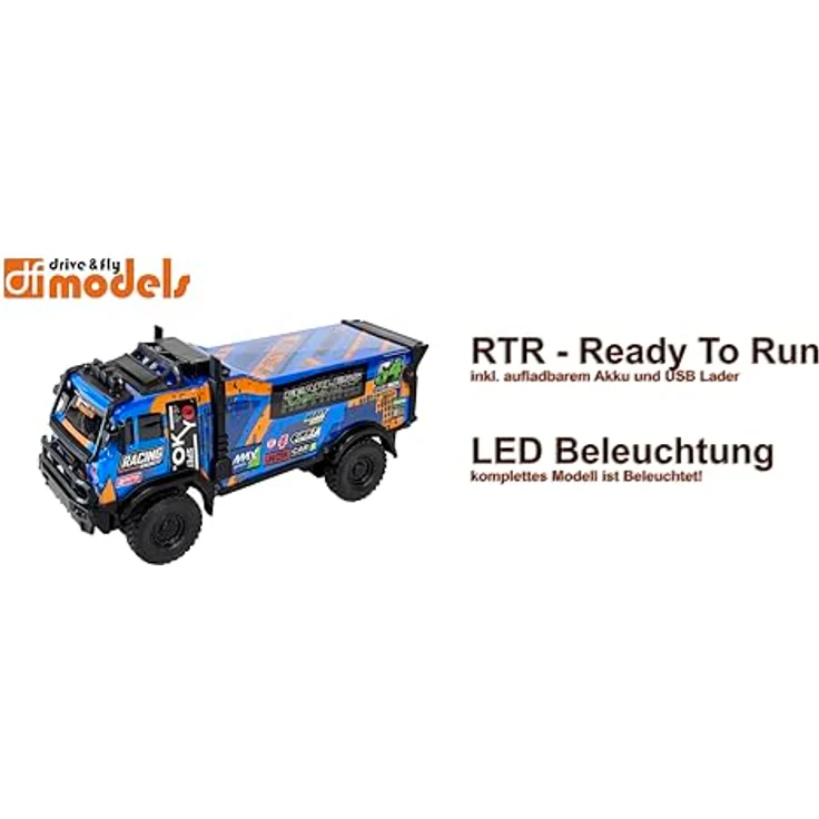 DF-Models Mountain Truck Rally Van 1:18 RTR, Renn-Lkw, 1:18, 6 Jahr(e), 300 mAh, 250 g, blau – Bild 4