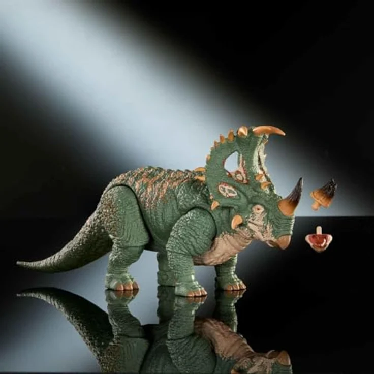 Mattel Jurassic World Hammond Collection Sinoceratops, Sammelfigur mit 14 Bewegungspunkten und austauschbaren Hörnern, ca. 30 cm – Bild 4