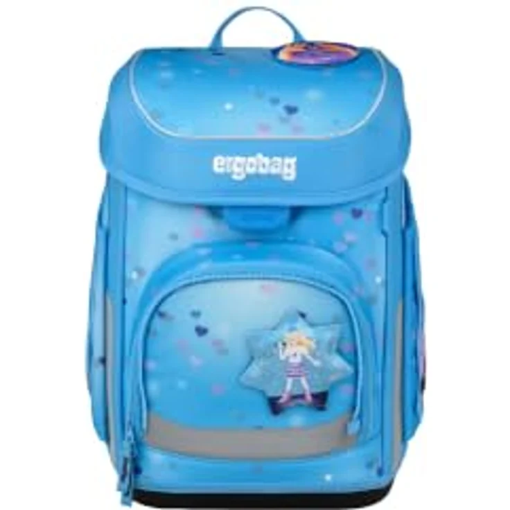ergobag cubo Schulranzen-Set BühnenfieBär, hochformatiger Schulranzen mit Easy-Click-Verschluss, Rückenansicht, verstellbaren Gurten und recyceltem, wasserabweisendem Material – Bild 2