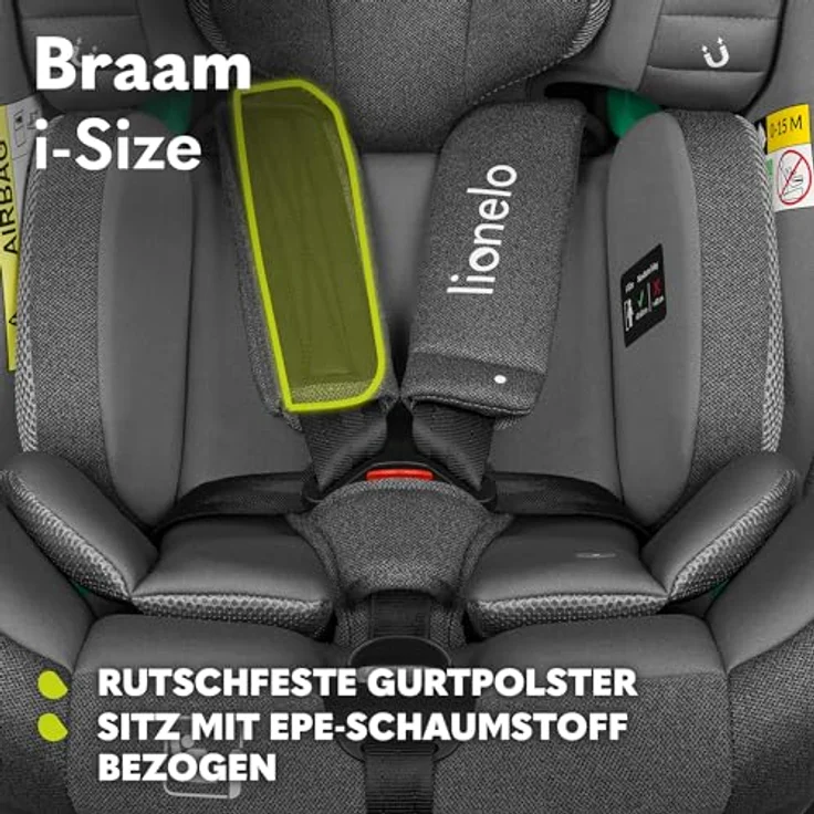 lionelo Autokindersitz BRAAM i-SIZE, ab Geburt bis 36 kg, 4-in-1-Sitz, ISOFIX + Stabilisierungsfuß, sehr sicher – Bild 6