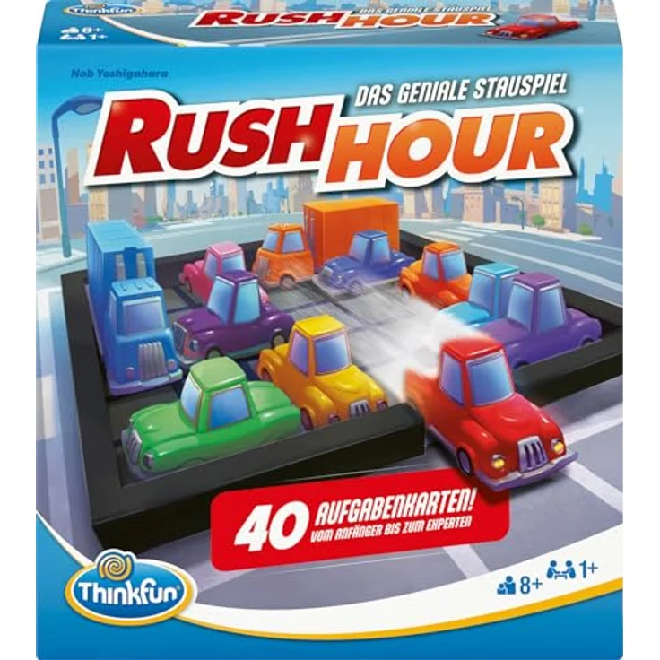 ThinkFun 76599 - Rush Hour - Das geniale Stauspiel - Logikspiel, Spiel ab 8 Jahren für Kinder und Erwachsene, Brettspiel – Bild 2