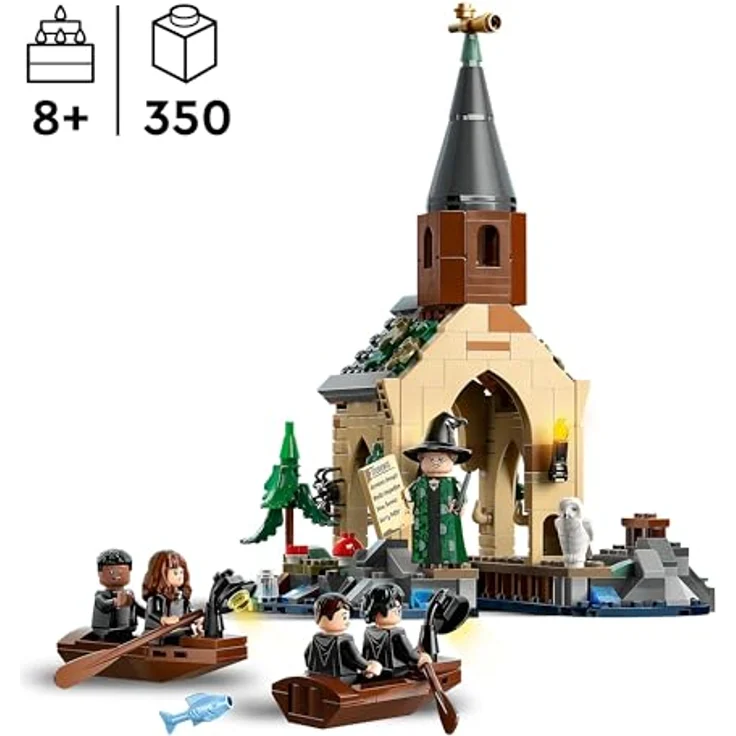 LEGO Harry Potter Bootshaus von Schloss Hogwarts Spielzeug-Modell, beinhaltet 2 baubare Boote und 5 Mini-Figuren, Geschenk für Kinder ab 8 Jahren 76426 – Bild 3