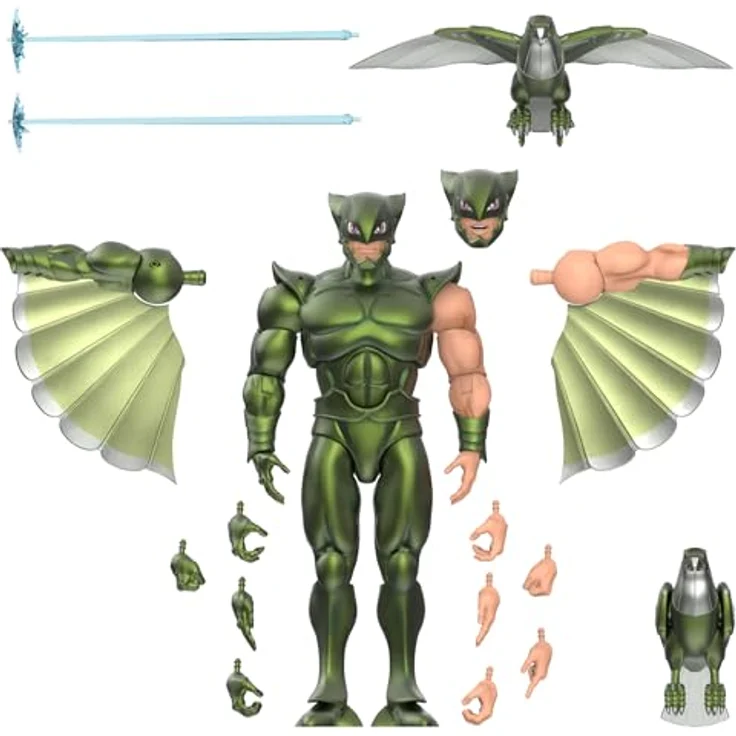 Super7 Silverhawks Flashback Figur, detailreiche Actionfigur in ansprechender Kartonverpackung mit Gelenken für flexible Posen – Bild 1