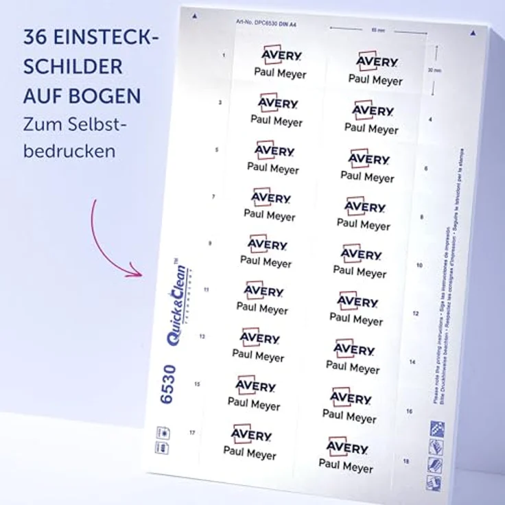 AVERY Zweckform Namensschilder mit Magnet, 7,0 x 3,0 cm, 10er Set mit auswechselbaren Einsteckschildern – Bild 6