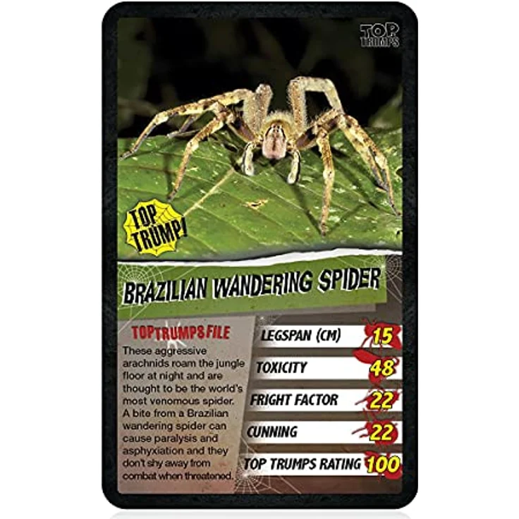 Winning Moves Spiders Top Trumps Kartenspiel, Englisch-Version mit faszinierenden Spinnen-Fakten – Bild 5
