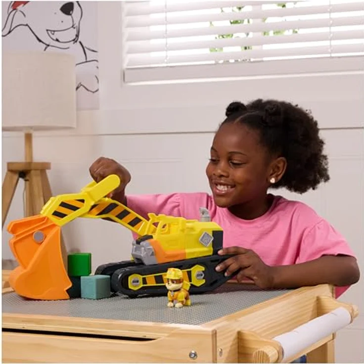 Amigo Rubble Rubbles Deluxe Tool Fahrzeug, 2-in-1 Planierraupe mit 4 abnehmbaren Werkzeugen und 6 cm Rubble-Figur – Bild 8