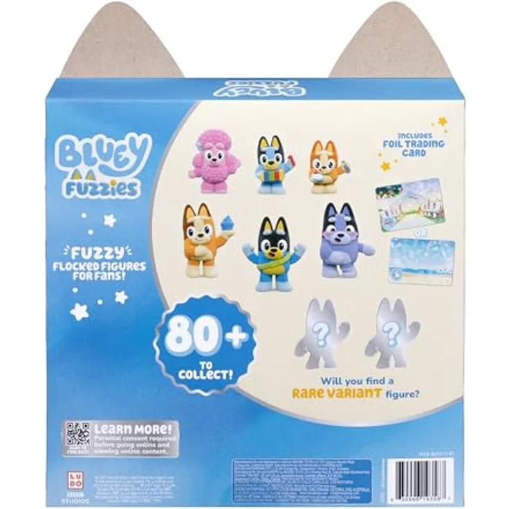 Bluey Fuzzies Deluxe Figure Pack, 6 beflockte Minifiguren zum Sammeln inkl. 2 Überraschungsfiguren, Sammelkarte und Sammlerhandbuch, 50 Figuren in Serie 1 – Bild 4