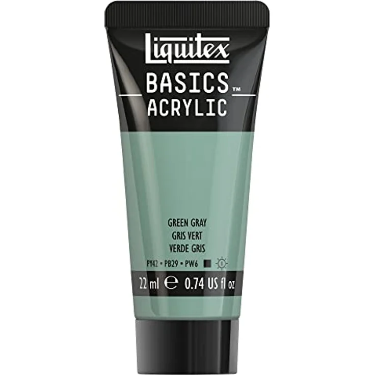 Liquitex Basics Acrylfarbe - Grüngrau - 22 ml Tube, lichtecht, mittlere Viskosität, seidenglänzend, monopigmentiert, Archivqualität – Bild 1