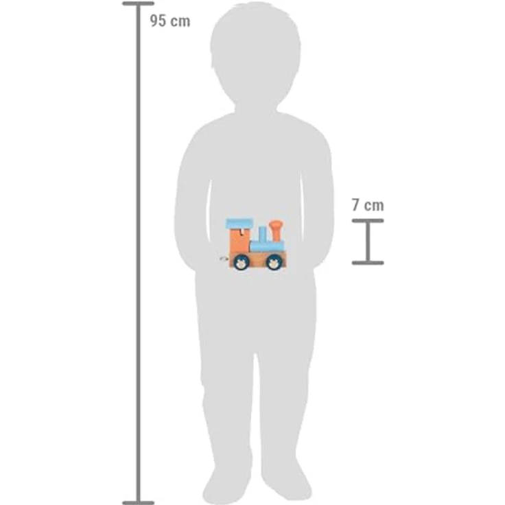 Small Foot Buchstabenzug Polar Lokomotive, Spielzeug-Zug aus Holz in hellblau/orange, fördert das Alphabetlernen, Made in Germany – Bild 2