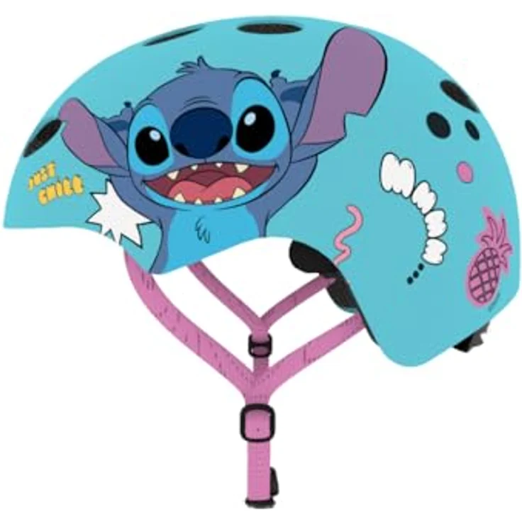 Seven Polska Disney Fahrradhelm Stitch, Roller Blades, Skater, 52-56cm, ab ca. 6 Jahre, Grünblau mit STITCH, leicht mit stoßdämpfendem EPS-Schaum – Bild 2