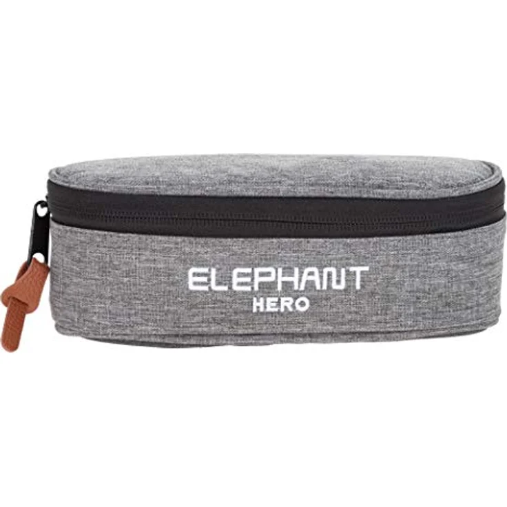Elephant Federtasche Box Hero Signature 12727, stabil mit Reißverschluss, Two Tone Grey (grau/anthrazit), 22 x 7 x 10 cm – Bild 2