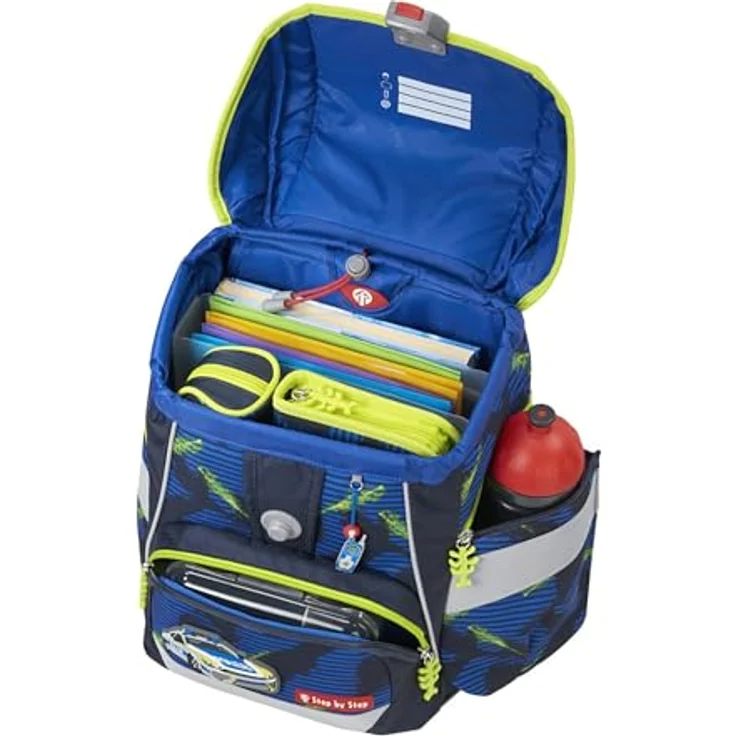 Step by Step Schulranzen-Set 2IN1 Plus „Police Car Cody“ 6-teilig, ergonomischer Tornister, höhenverstellbar mit Hüftgurt, 19L, blau-gelb – Bild 5