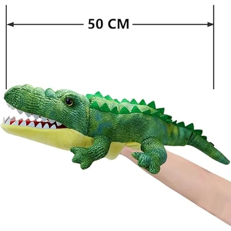 LOMTRATS Amphibien-Handpuppen Set, 50 cm große Plüschpuppen mit beweglichen Mündern, Frösche, Schlangen und Eidechsen für Geschichtenerzählen und Lernspiele – Bild 2