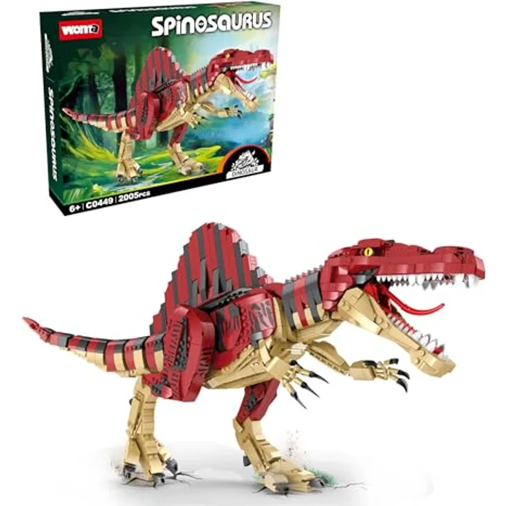 WOMA Dino Spinosaurus C0449, Baukasten mit 2008 Teilen für Dinosaurier-Fans, Klemmbausteinspielzeug für Jungen und Mädchen ab 6 Jahren