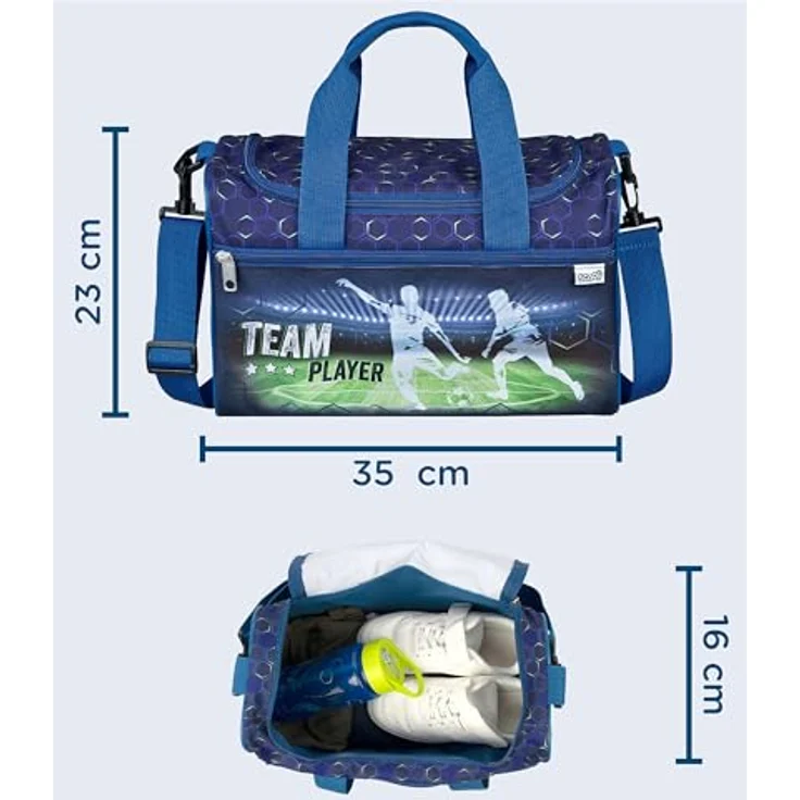 Scooli Sporttasche Team Player, Kindersporttasche mit 10,5 Litern Volumen, blau – Bild 3
