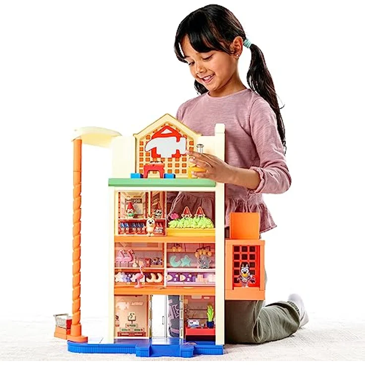 Moose Bluey: Nákupní centrum s písluenstvím Hrací set, 55 cm hoch mit 45 Soundeffekten und Licht, inkl. exklusive Bluey- und Bingo-Figuren – Bild 8