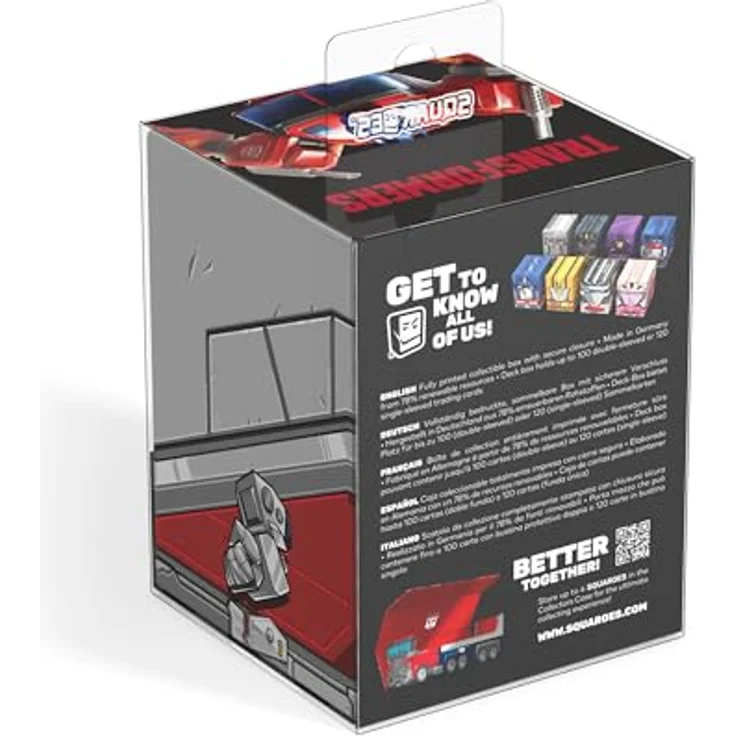 Squaroes SQR100231 - Squaroes Squaroe Transformers TR005 - Megatron - Deckbox für bis zu 100 doppelt gesleevte Karten, aus 78% nachhaltigen Materialien, vollständig bedrucktes Design – Bild 9
