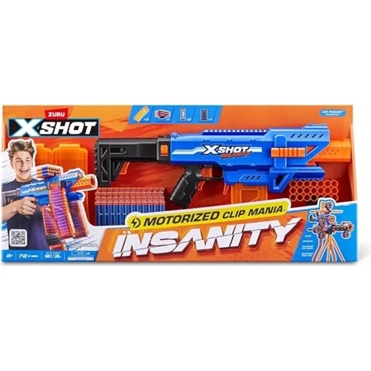Zuru Insanity Motorized Clip Blaster, voll motorisiert mit 4 Clips und Reichweite bis 27 m – Bild 8