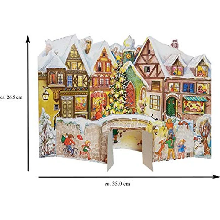 Richard Sellmer Verlag Nostalgischer Adventskalender "An der Stadtmauer" mit Bildern und Glimmer – Bild 5