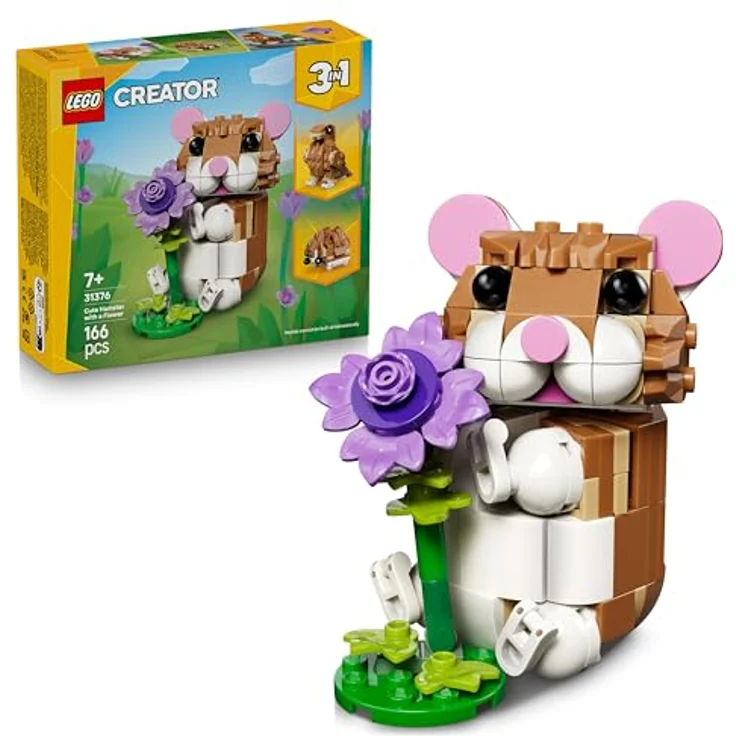 LEGO Creator 3-in-1-Set Niedlicher Hamster, Kinderspielzeug mit 3 Bauoptionen in Mint, Konstruktionsspielzeug für Jungen und Mädchen - 31376 – Bild 1