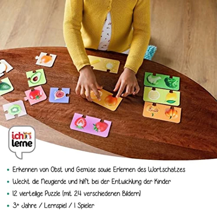 Jumbo - Ich lerne Obst & Gemüse – Lernspiel für Kinder ab 3 Jahren, 12 Puzzles aus recycelten Materialien – Bild 2