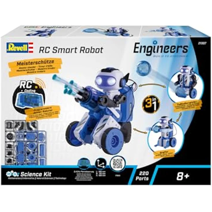 Revell Control RC Smart Robot 3in1, Ferngesteuerter Roboter mit Schieß-, Greif- und Kickfunktion, vielseitig einsetzbar – Bild 2