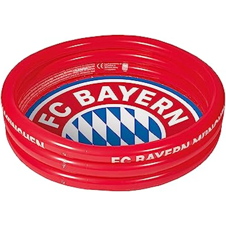 Wehncke Planschbecken FC Bayern München, 3-Ring-Pool aus robustem PVC, rot, ca. 100x23 cm – Bild 5