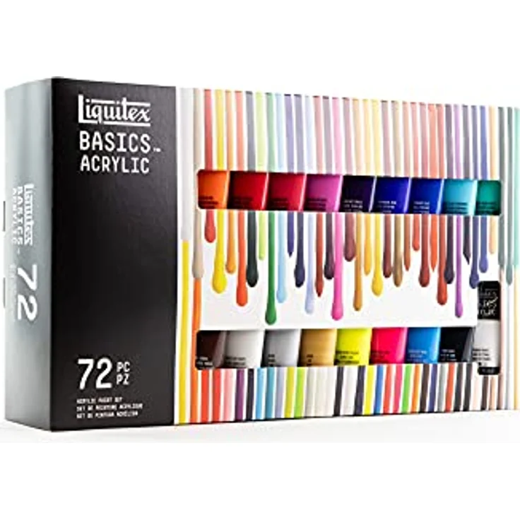 Liquitex 3699401 Basics Acrylfarben Set, 72 x 22ml Tuben, lichtechte Künstler-Acrylfarben mit mittlerer Viskosität, brillante Farbtöne für Acrylmalerei und kreative Projekte – Bild 4
