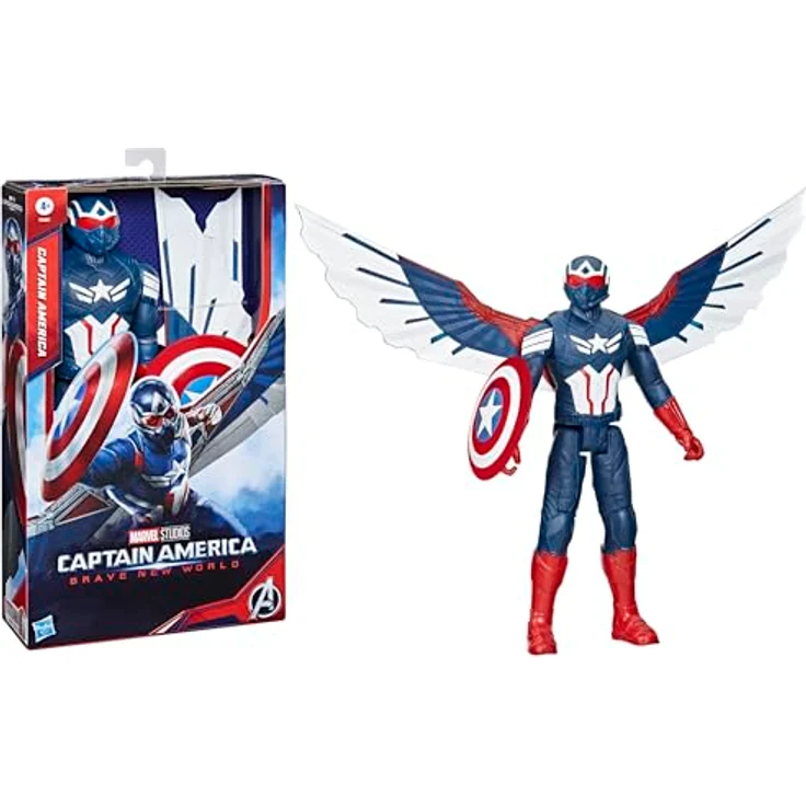 Marvel Studios Captain America Brave New World, Deluxe Action-Figur mit Schild und abnehmbaren Flügeln, 30 cm – Bild 4