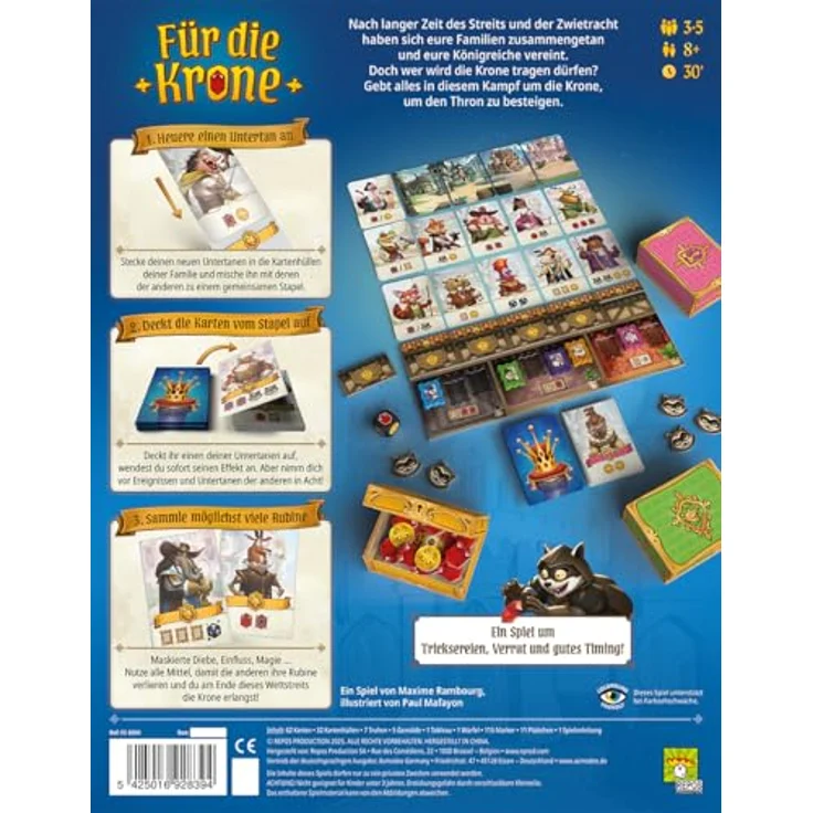Repos Production FC-DE01 Spiel, Familienspiel Für die Krone mit hochwertigem Spielmaterial – Bild 2