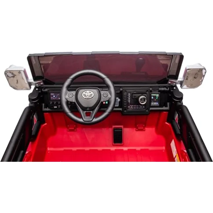 Beneo Elektrisches Kinderauto Toyota FJ Cruiser XXL, Zweisitzer mit 4x4 Antrieb, rot, Tragbare Lithiumbatterie, Hinterradfederung, 2,4 GHz Fernbedienung, MP3-Player mit Bluetooth, LED-Lichter – Bild 3