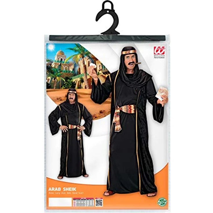 W WIDMANN MILANO Party Fashion - Kostüm Arabischer Scheich, Robe mit Weste, XL, für Karneval und Mottoparty – Bild 1