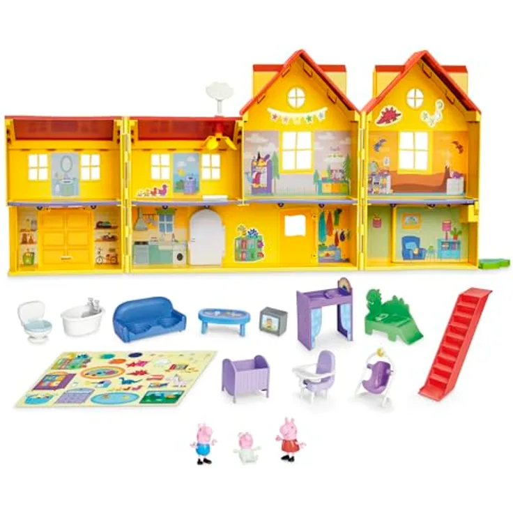 Hasbro Peppa Pig Puppenhaus, Peppas großes Haus mit 7 Zimmern und Zubehör, für Kinder ab 3 Jahren