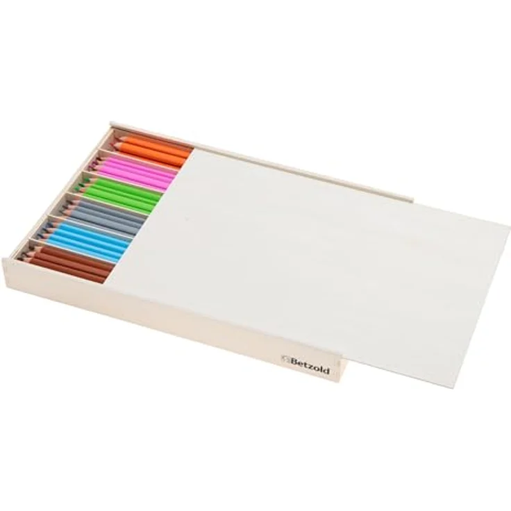 Betzold Buntstift 144 dicke Dreikantstifte, 17,5 cm lang, robuste Mine, in umweltfreundlicher Holzbox für Kinder – Bild 7