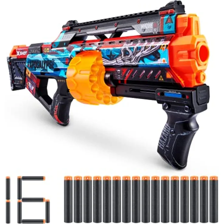 X-Shot Skins Last Stand, Apocalypse, Schaumstoffdart-Blaster (16 Darts)