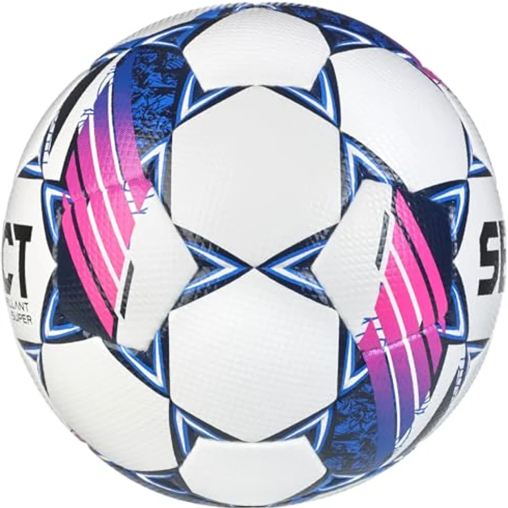 Select Brillant Super FIFA Quality Pro V24 Fußball, Unisex, Größe 5, TPU, Weiß/Blau/Rosa – Bild 3