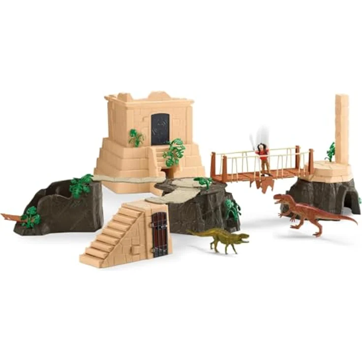 Schleich Dino Tempel Eroberung Mega-Set (42656) mit modularer Spielstruktur, inkl. 2 Dinosaurier und Figur Flynn, ca. 135 x 75 x 33 cm – Bild 4