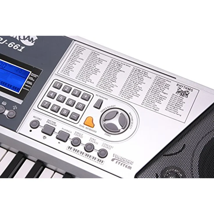RockJam - RJ661-SK - Super Kit - 61 Tasten LCD Elektronisches Unterrichts-Keyboard mit Ständer, Hocker und Kopfhörer – Bild 6