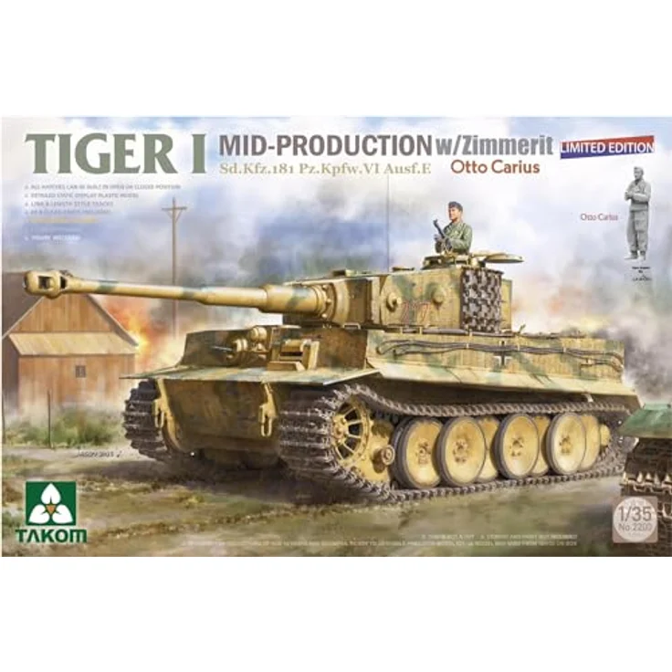 Takom Tiger I Mid-Production w/Zimmerit Sd.Kfz.181, Modellfahrzeug Otto Carius (limitierte Auflage) – Bild 8