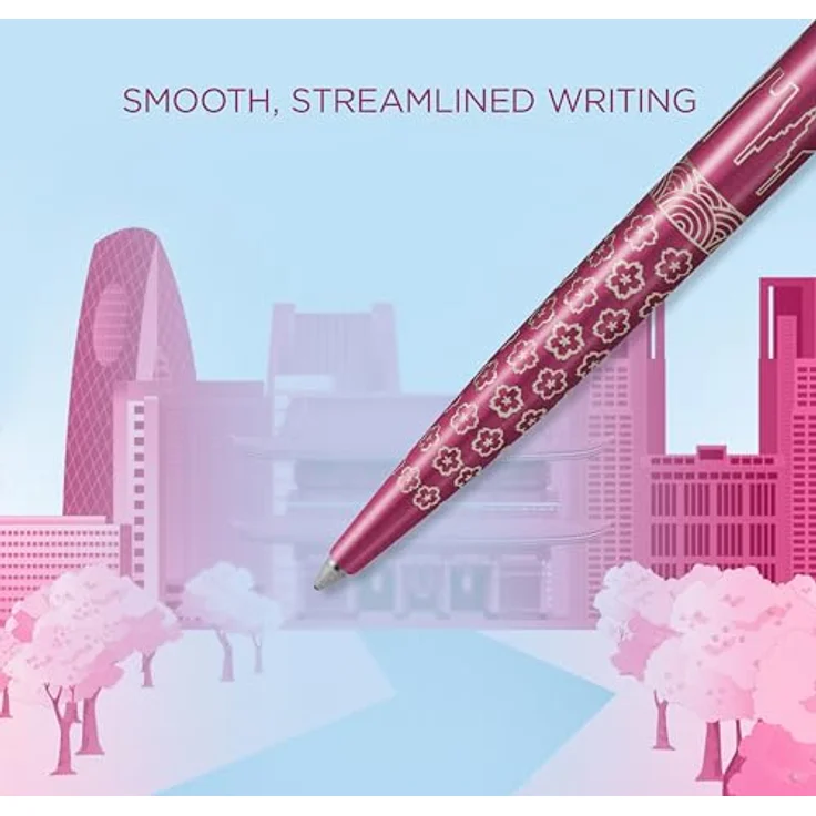 Parker Pen JOTTER Tokyo, Kugelschreiber mit metallic-rosa Schaft, Strichstärke: M, blaue Strichfarbe, Edelstahlclip, in Geschenkbox – Bild 6