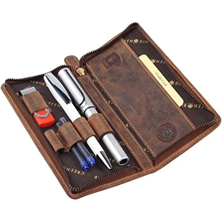 Greenburry Vintage Leder Stifteetui Federmäppchen Stiftebox 1648-25 – Bild 4