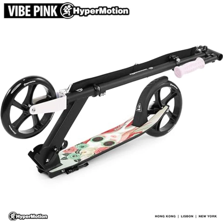HyperMotion Faltbarer City-Scooter VIBE Pink – für Nutzer bis 100 kg, verstellbarer Lenker und große 200 mm Räder – Bild 4