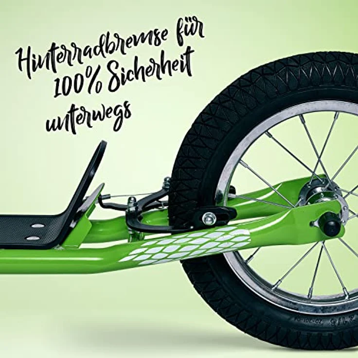 Apollo Retro Scooter Paradise | Roller mit Luftreifen 12,5 Zoll | Cityroller Kinder mit breiter Trittfläche | Kinderroller mit großen Rädern - Grün – Bild 5