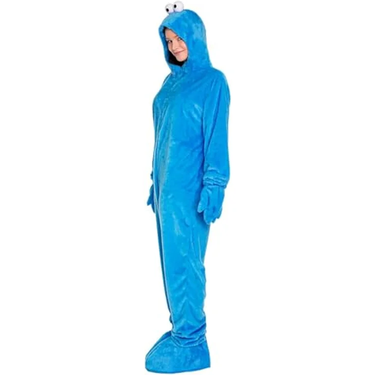 Maskworld Die Sesamstraße Krümelmonster Kostüm - blau - Größe XXL - Karneval, Halloween, Motto-Party – Bild 3