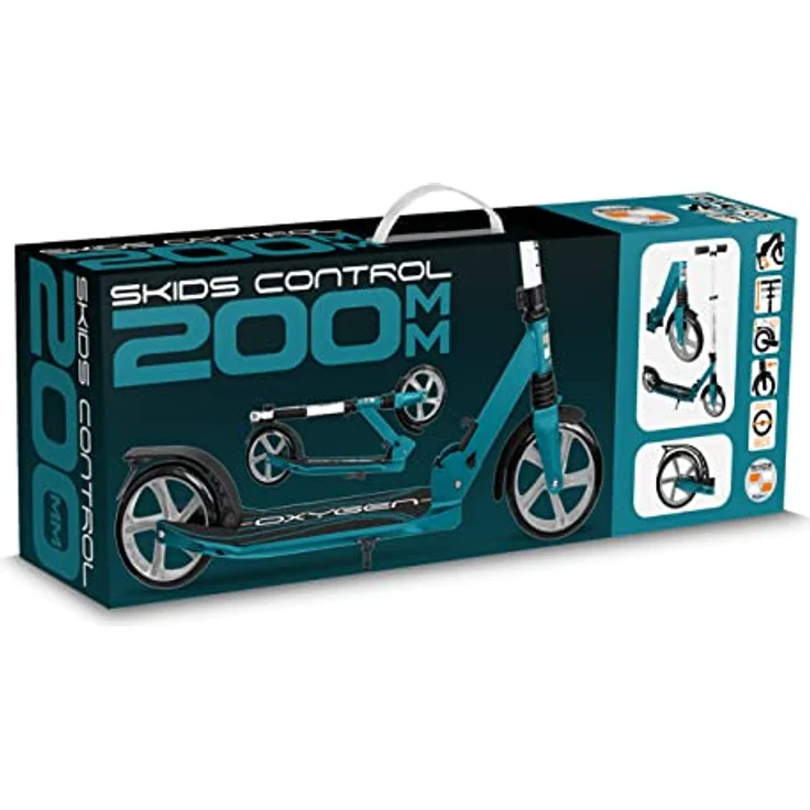 Skids Control Oxygen 2-Rad Kinderroller, Faltbar mit Fußbremse, Schwarz/Blaugrün aus Aluminium – Bild 9