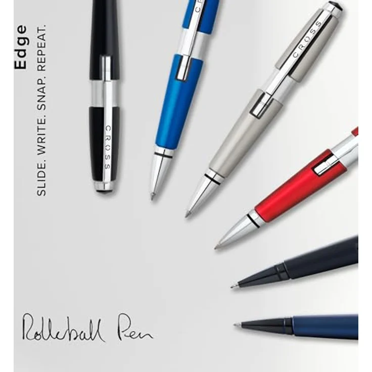 Cross Rollerball Edge, Mattblau, inkl. Geschenkbox, Gel-Tinte, dokumentenecht, auswechselbare Mine – Bild 9