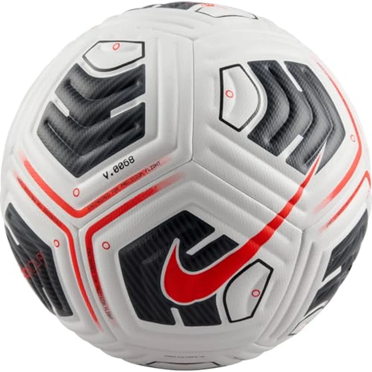Nike FZ2979-100 Academy Plus, Freizeit-Fußball mit Aerowsculpt-Technologie und strukturierter Beschichtung, Unisex, Weiß/Schwarz/Hellrot, Größe 5 – Bild 2