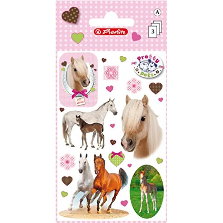 Herlitz 11294584 Sticker Pretty Pets Pferde, selbstklebend, FSC Mix