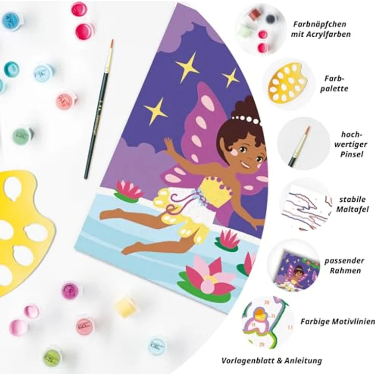 Ravensburger Malen nach Zahlen CreArt, Feen-Freundinnen, 15 Acrylfarben inklusive, Made in Europe – Bild 5