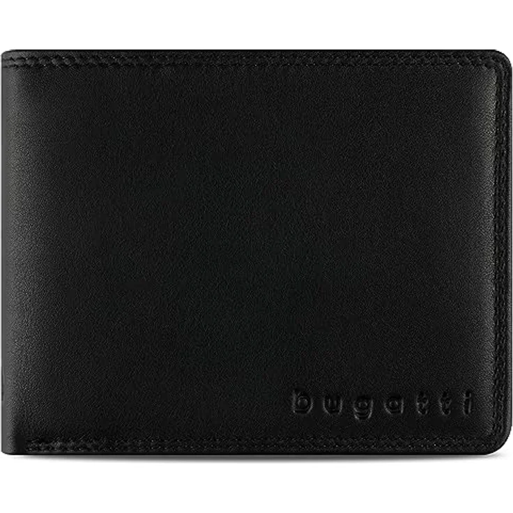 Bugatti Simbiosi Geldbörse II Leder 12 cm, Schwarz, S, Schwarz, S, Schwarz, S, Elegant – Bild 1